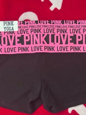 PINK Victoria's Secret Hot Pink and Black Logo Shortie